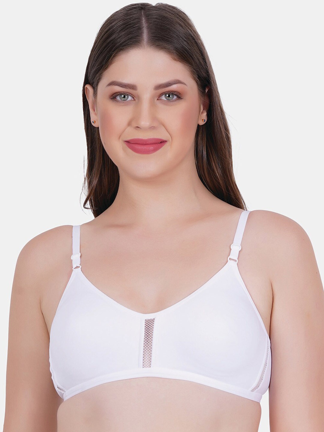 

Reveira Medium Coverage Dry Fit Everyday Bra With All Day Comfort, White