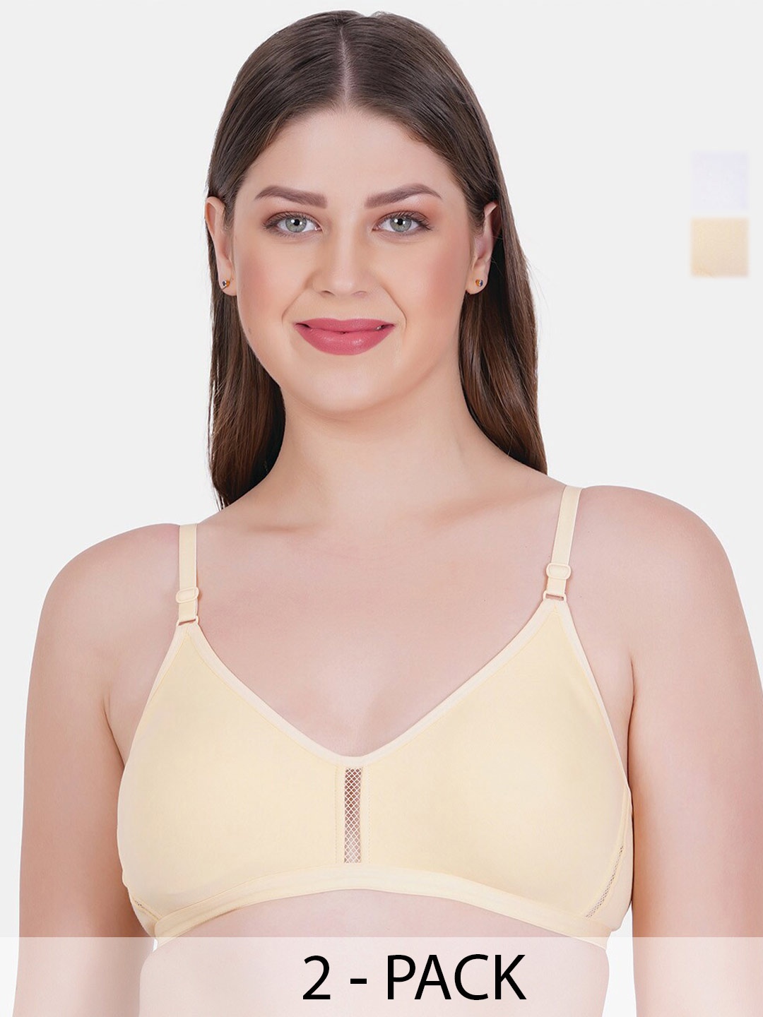 

Reveira Pack Of 2 Medium Coverage Bra, White