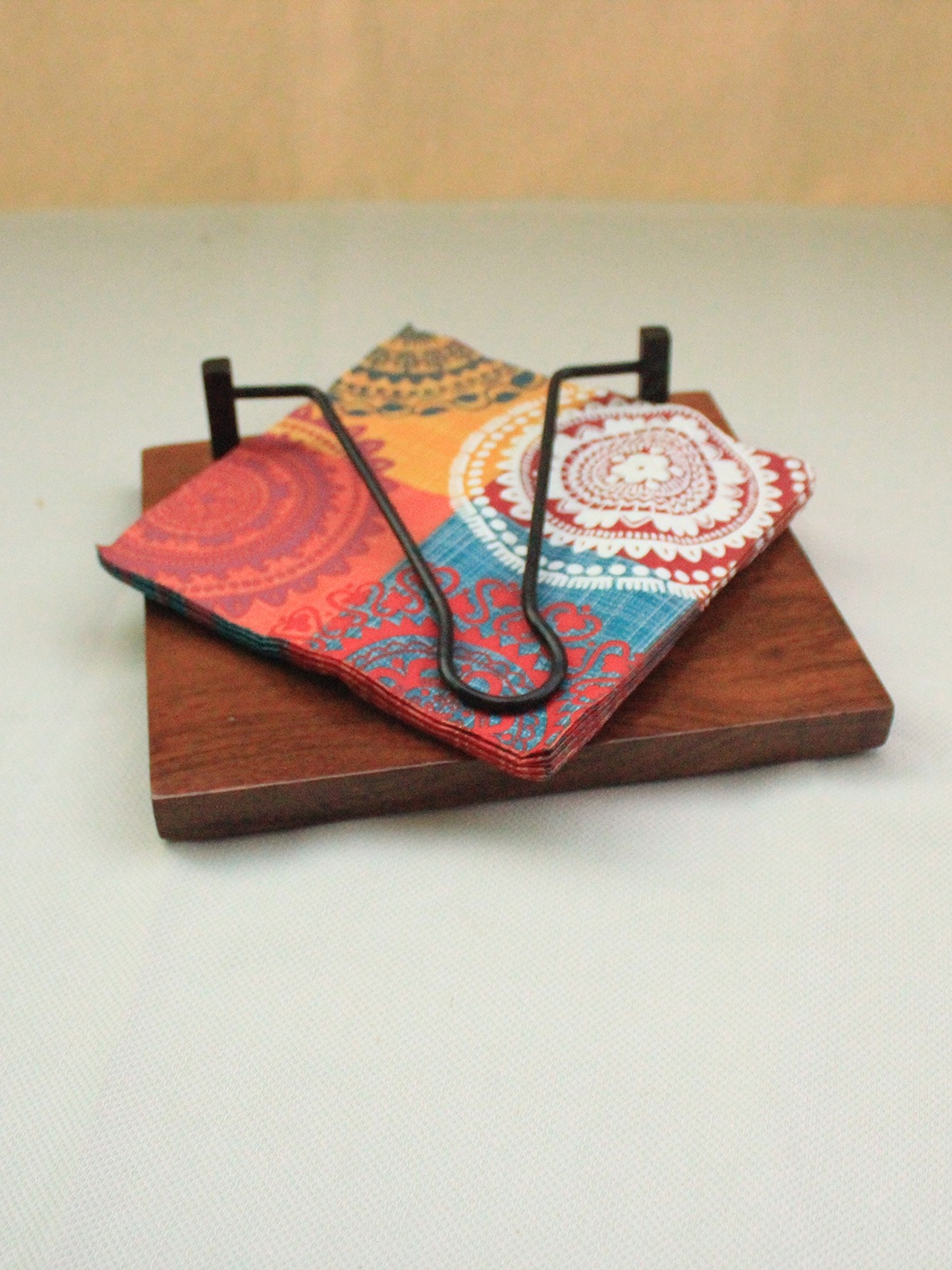 

Myindianbrand Brown Wooden Tissue Napkin Holder