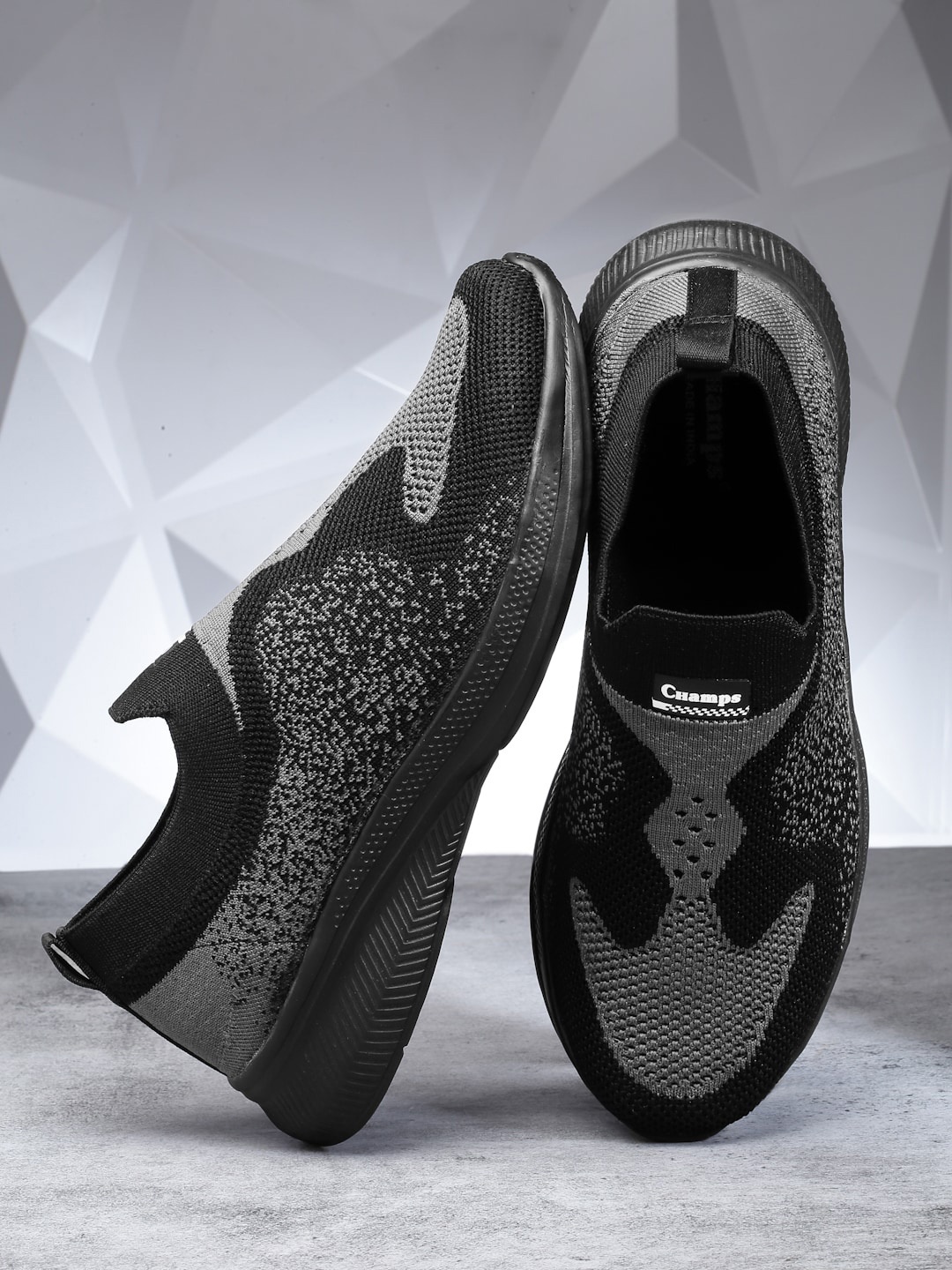 

Champs Men HYVA Textured Lightweight Mesh Slip-On Sneakers, Black