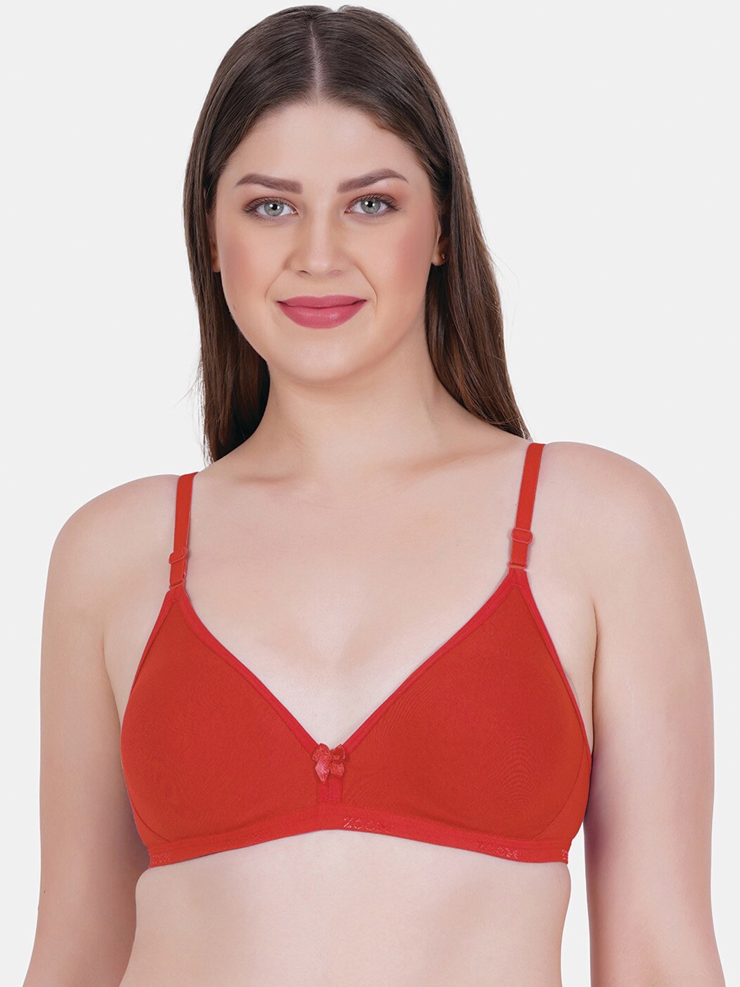 

Reveira Medium Coverage Dry Fit Everyday Bra With All Day Comfort, Red