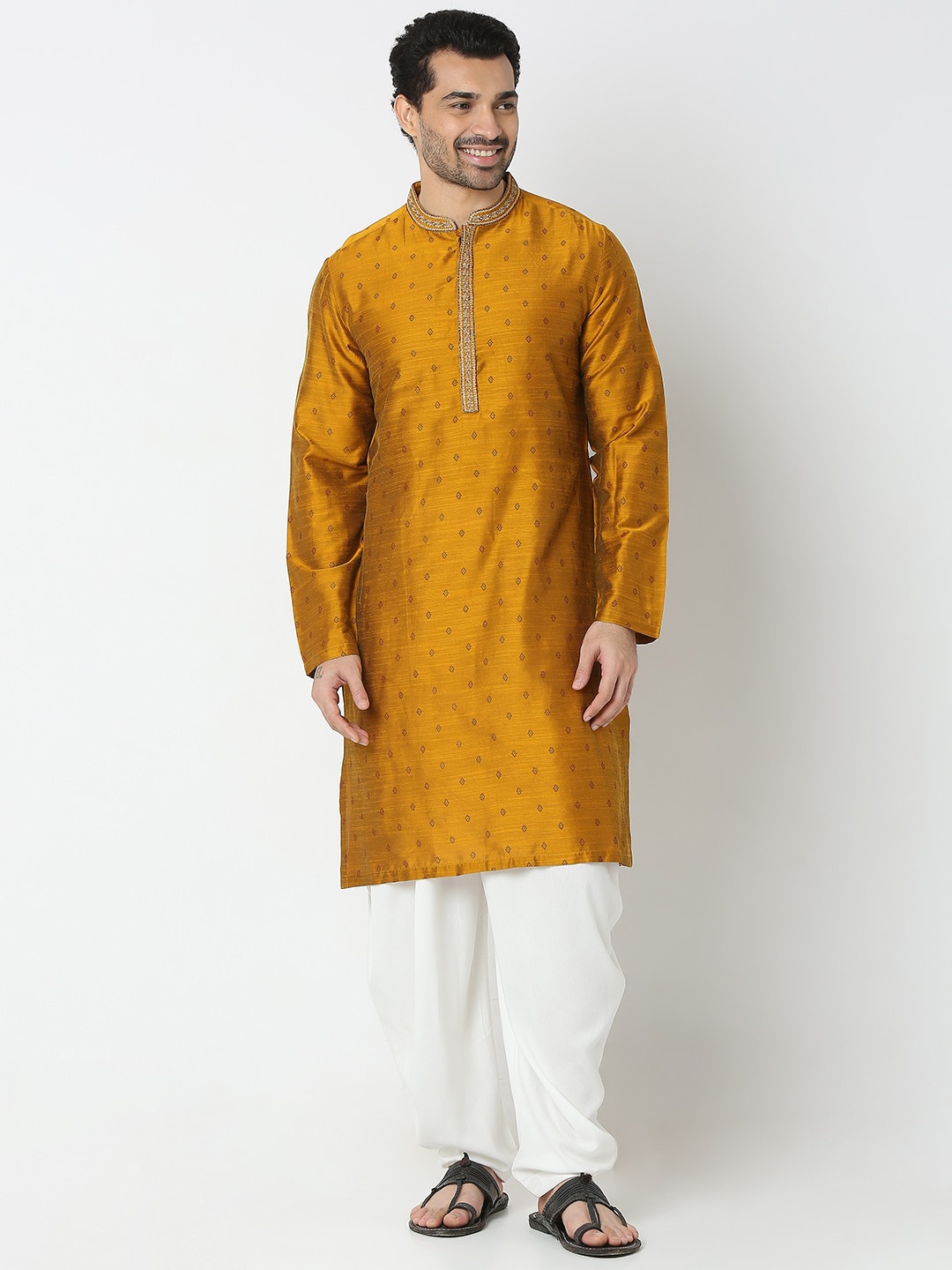 

Ethnicity Ethnic Motifs Printed Straight Kurta, Mustard