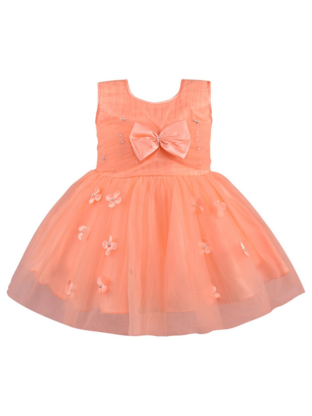 

Wish Karo Girls Embellished Net Fit & Flare Dress, Peach