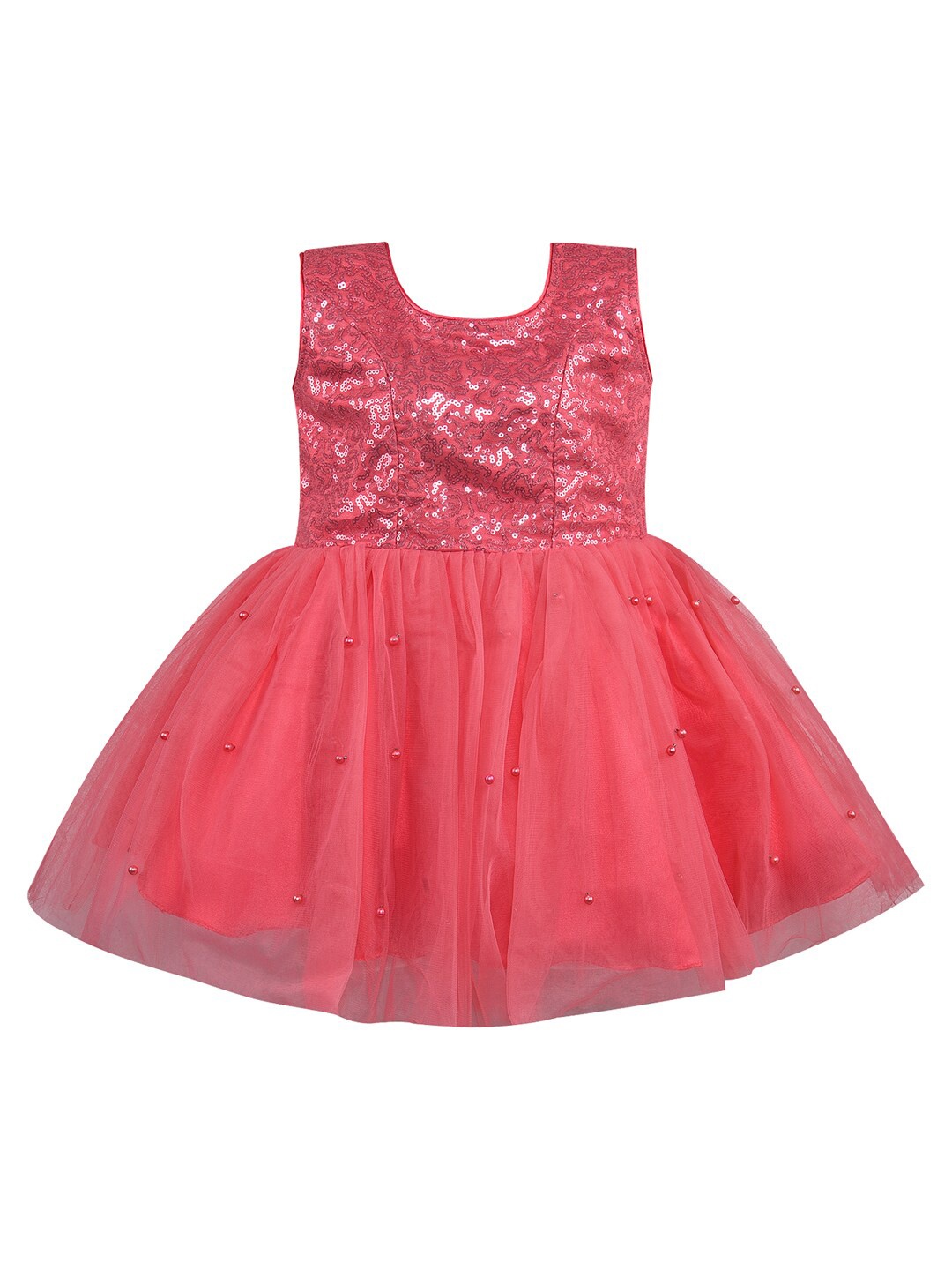 

Wish Karo Girls Embellished Net Fit & Flare Dress, Pink