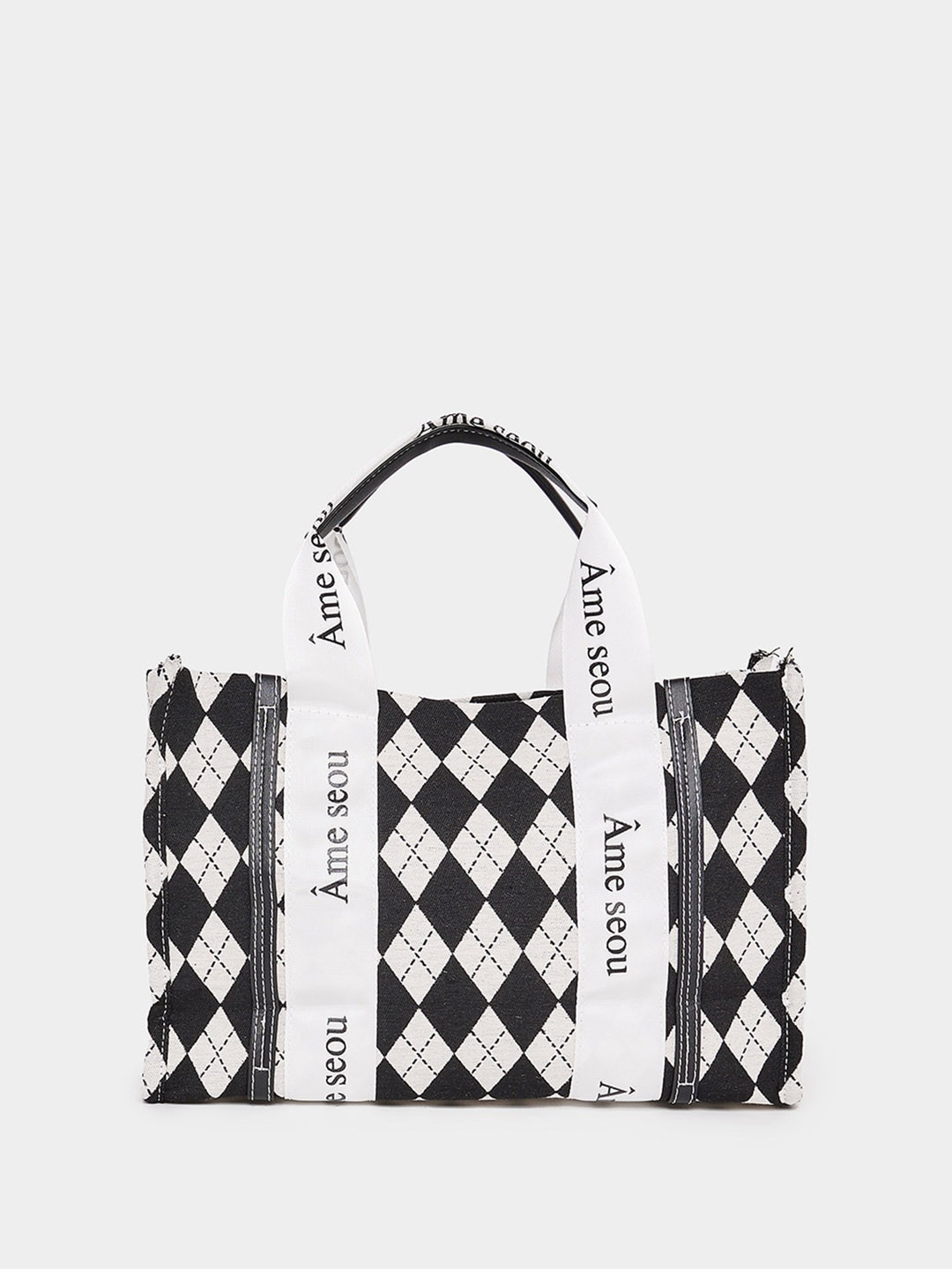 

Styli Geometric Printed Handheld Bag, Black