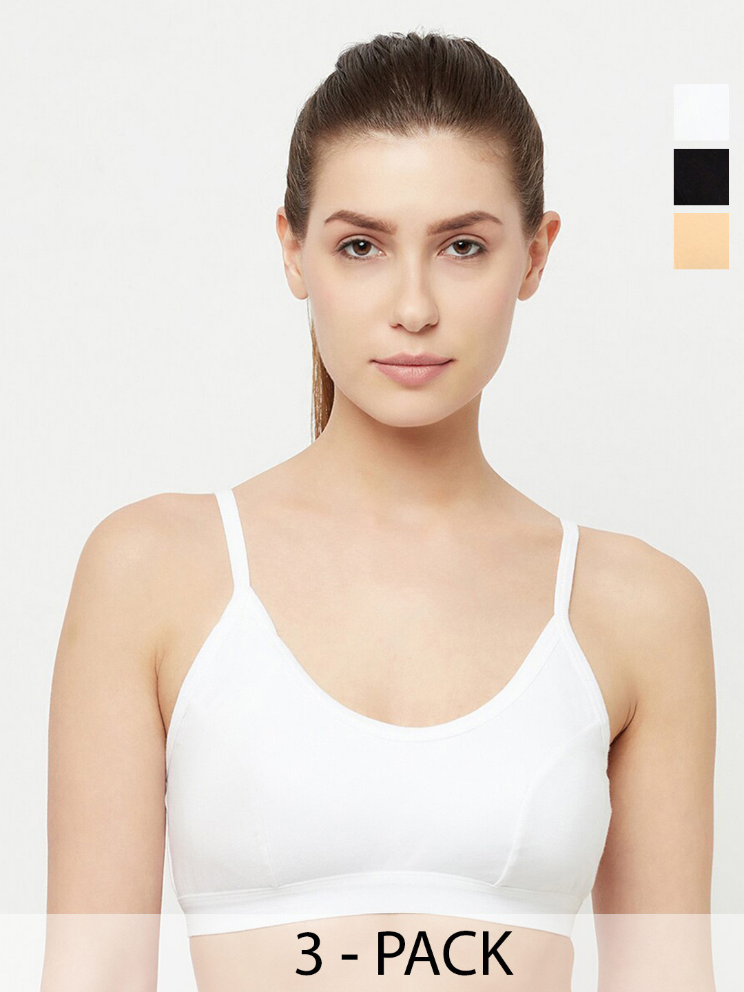 

T.T. Pack Of 3 Full Coverage Cotton T-Shirt Bra All Day Comfort, Black