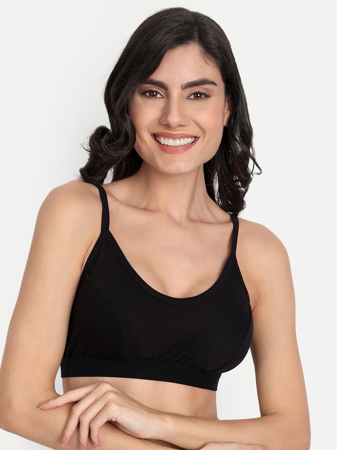 

T.T. Pack Of 2 Full Coverage Anti Odour Medium Support Workout Bra With All Day Comfort, Black