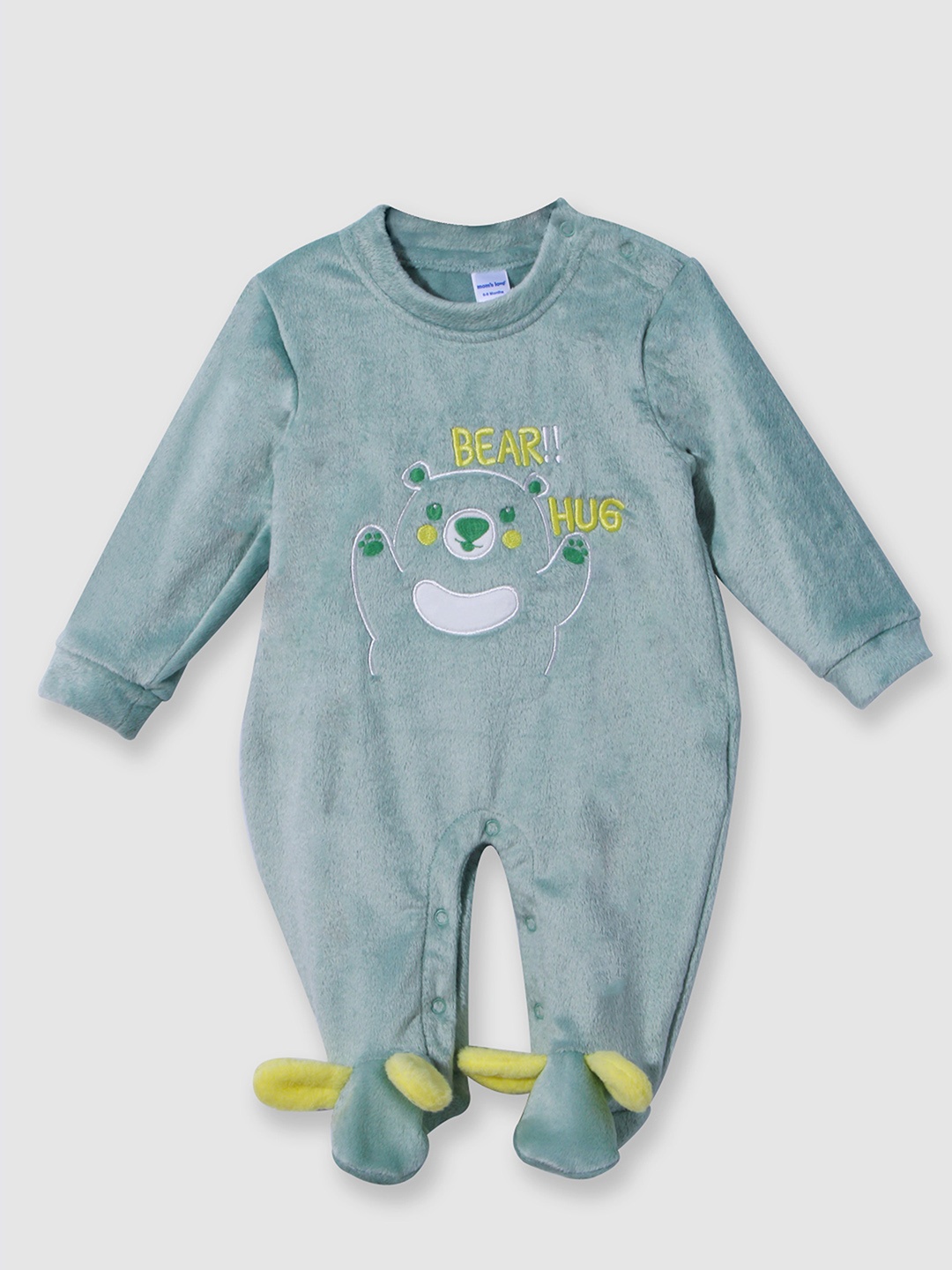 

Moms Love Infant Boys Embroidered Sleepsuit, Green