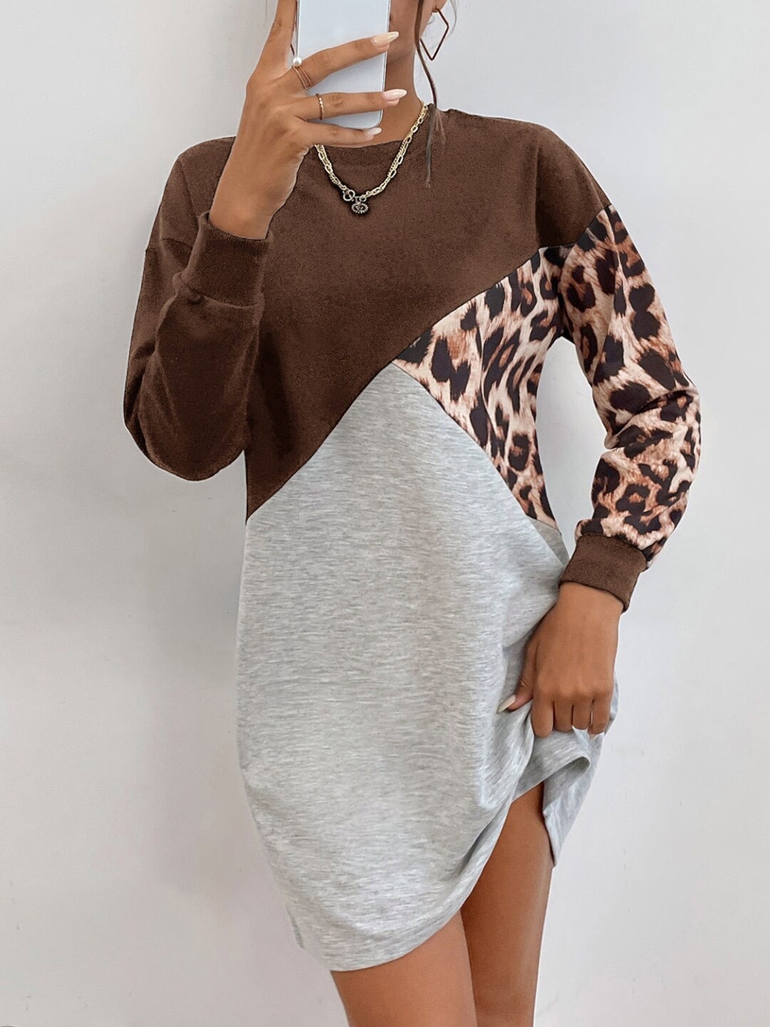 

StyleCast Brown Colourblocked T-shirt Dress