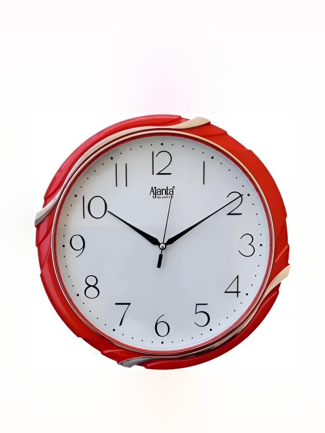 

Ajanta Red Round Textured Traditional Wall Clock