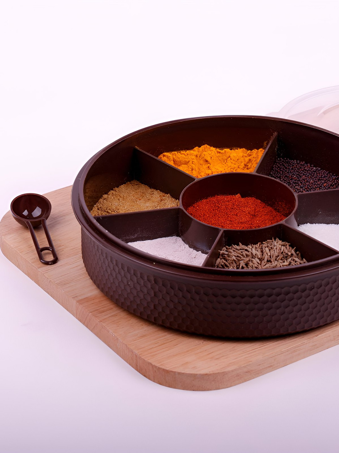 

OMORTEX Brown Textured Spice Box
