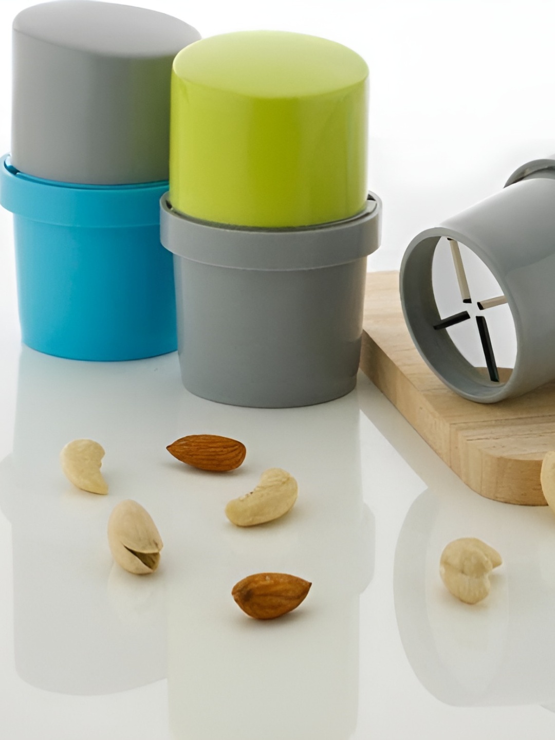 

OMORTEX Green & Grey 2 Pieces Plastic Dry Fruit Slicer & Cutter