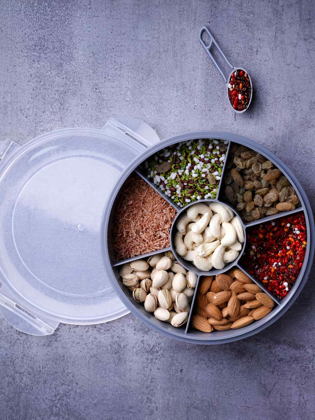 

OMORTEX Grey Textured Spice Box