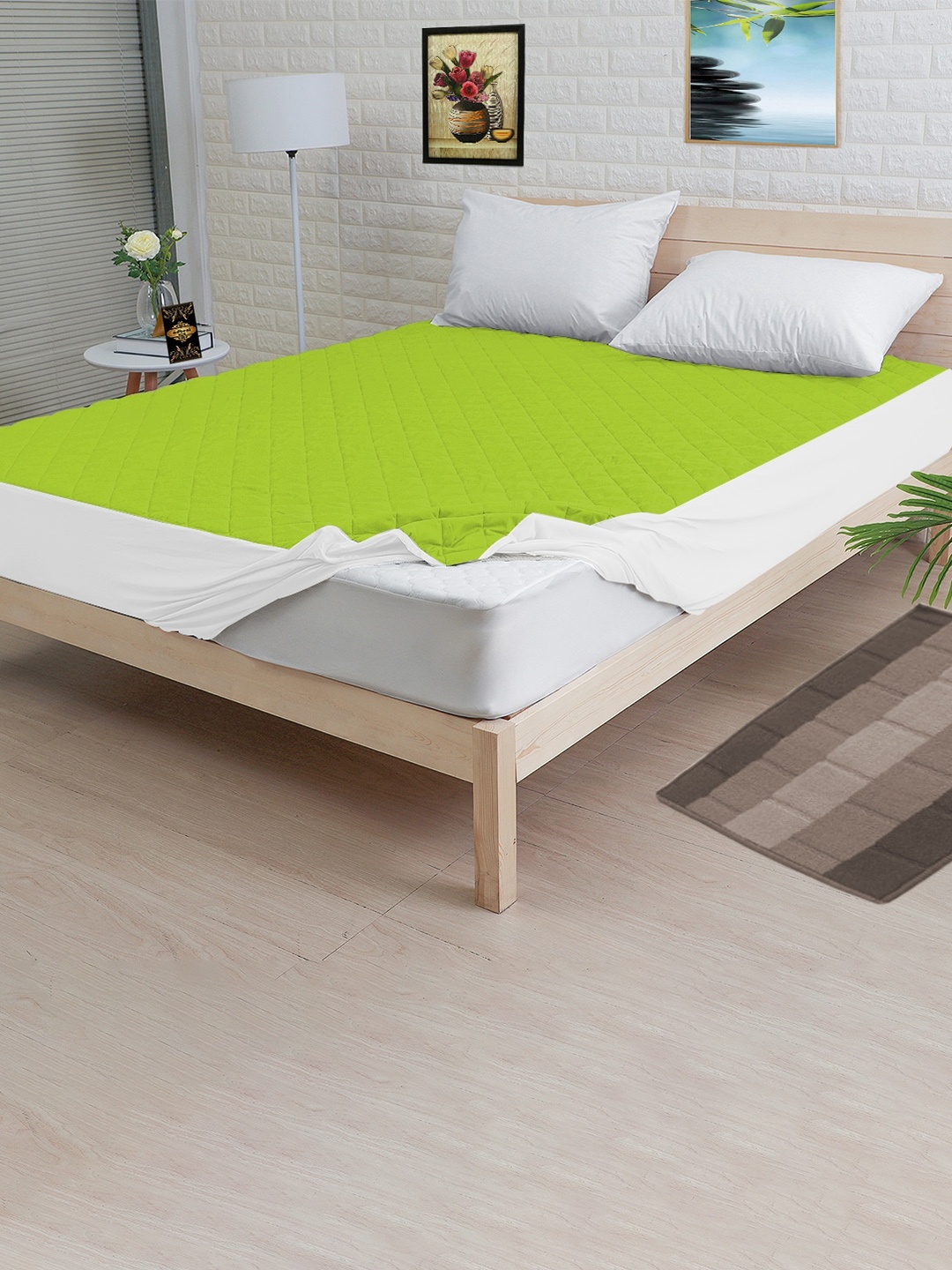 

Adbeni Green Quilted Microfiber 300 GSM Waterproof Mattress Protector