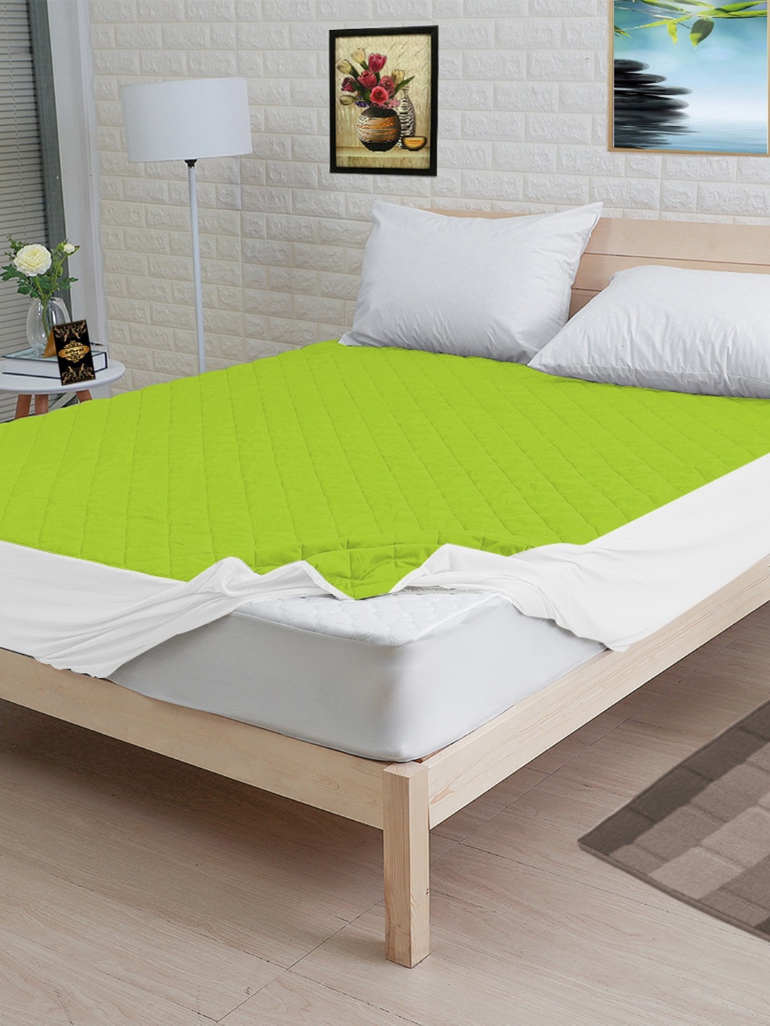 

Adbeni Green Quilted Waterproof 300 GSM Single Mattress Protector