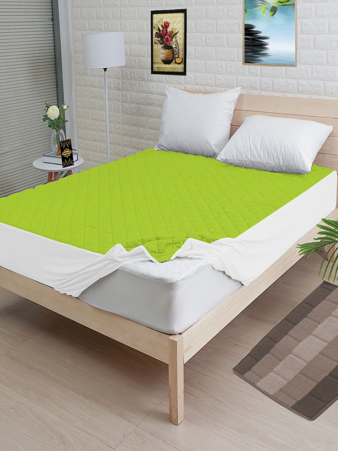 

Adbeni Green Quilted Microfiber 300 GSM Waterproof Mattress Protector
