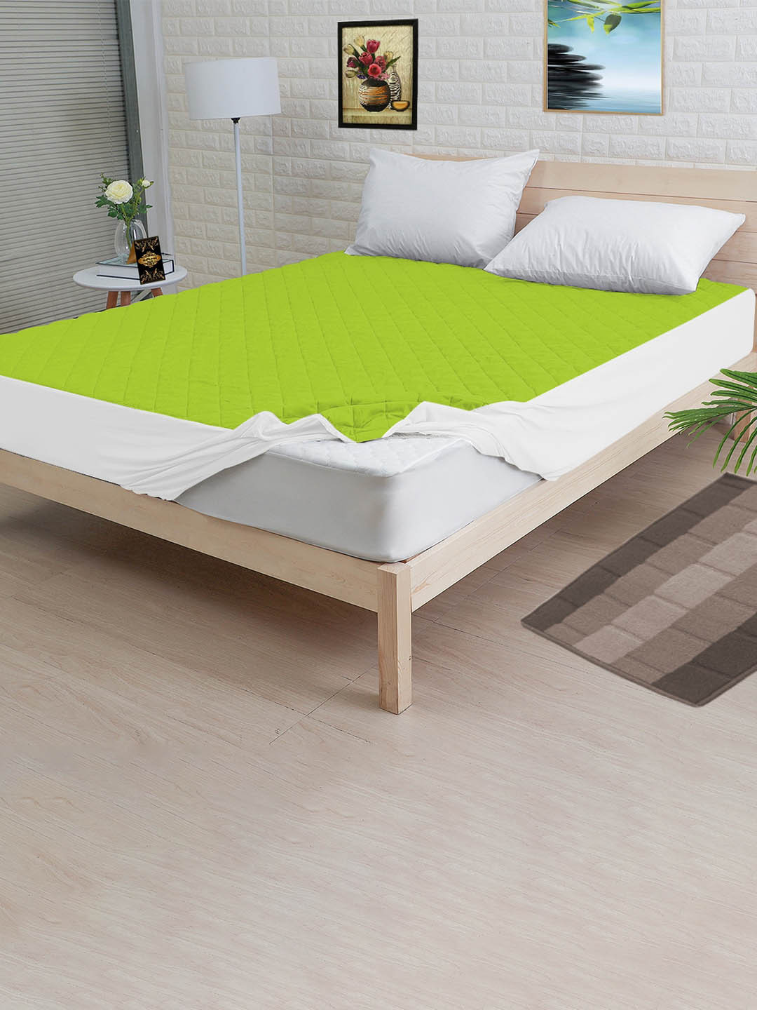 

Adbeni Green Quilted Waterproof 300 GSM Single Mattress Protector