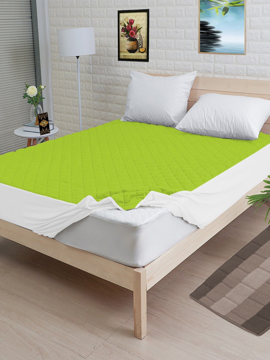 

Adbeni Green Quilted Waterproof 300 GSM Single Mattress Protector