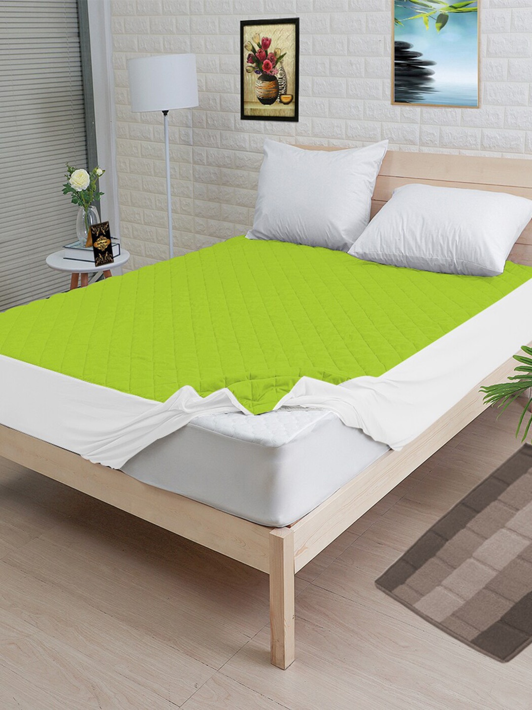 

Adbeni Green Quilted Waterproof 300 GSM King Mattress Protector