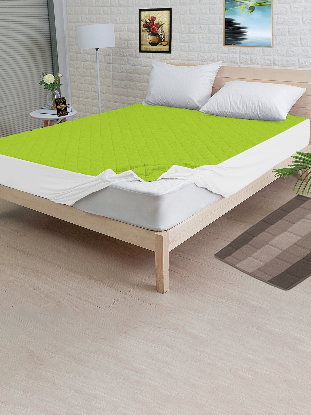 

Adbeni Green Quilted Waterproof 300 GSM Small Queen Mattress Protector