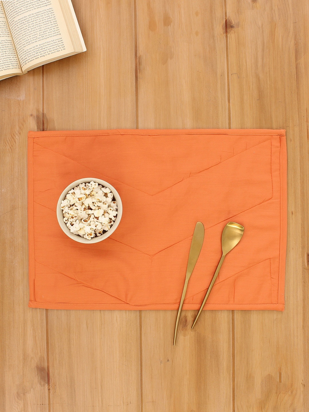 

House This Karanji Orange Pure Cotton Table Placemats