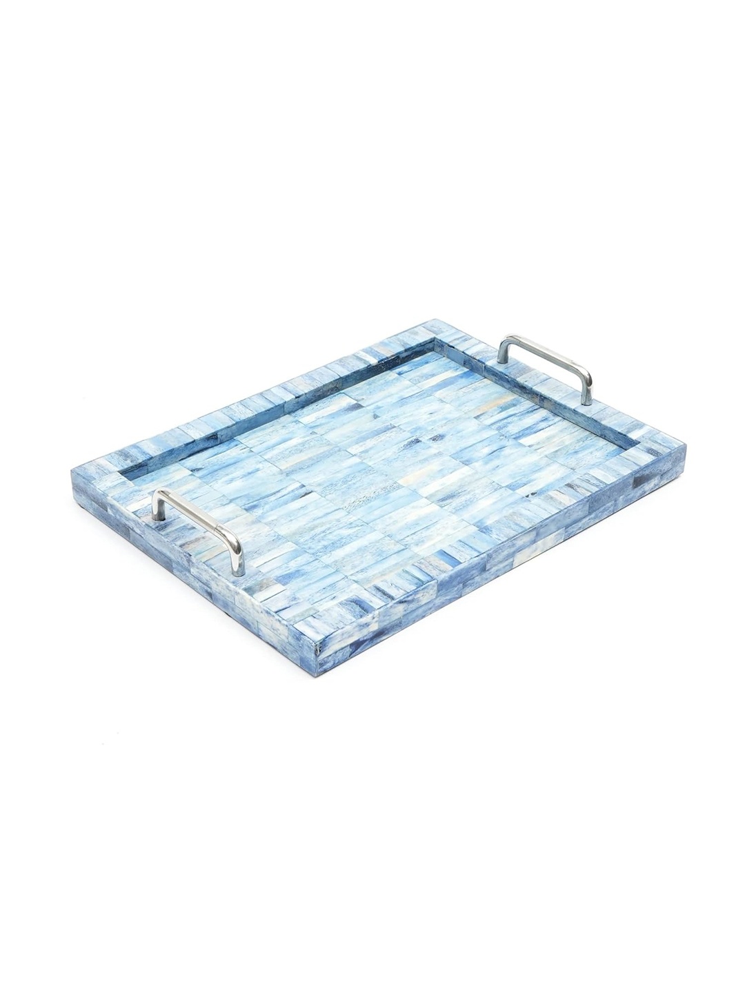 

Designer Library Blue & White Printed Wooden Trays