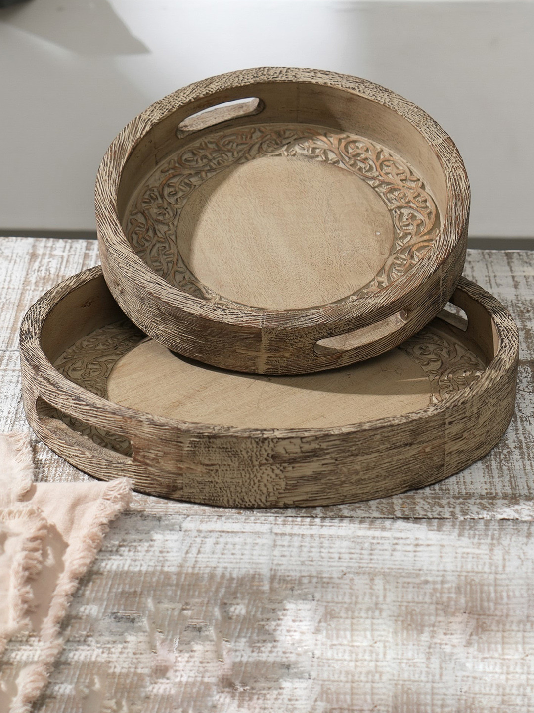 

Designer Library Taupe 2 Pieces Anmol Decorative Tray Set