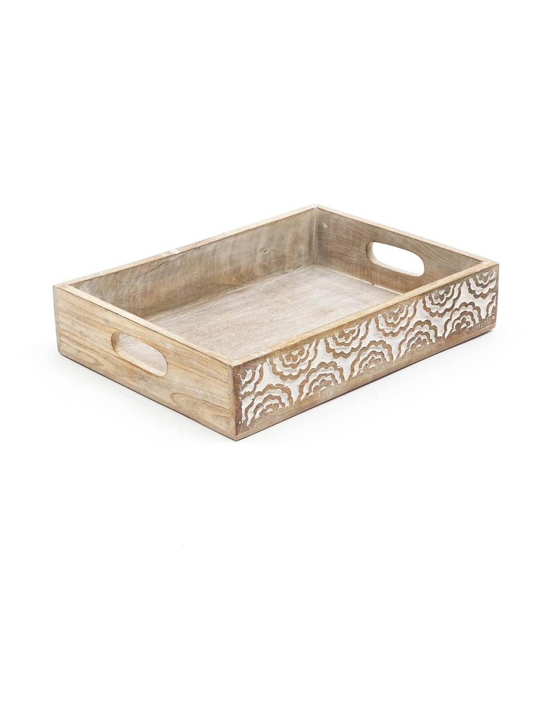 

Designer Library White & Beige Patterned Serving Tray