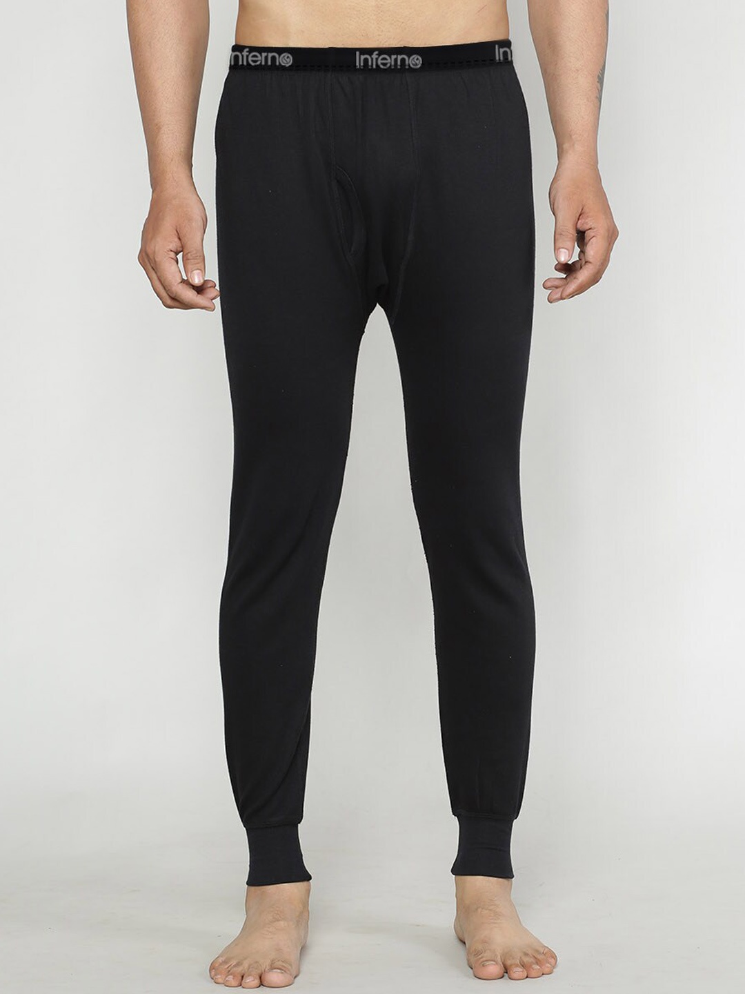 

INFERNO Men Cotton Multifiber Layered Thermal Bottoms, Black