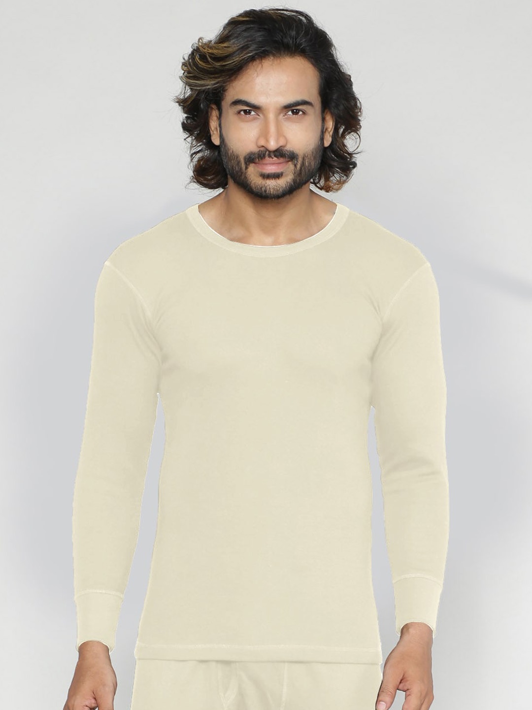 

INFERNO Men Cotton Multifiber Layered Long Sleeves Thermal Tops, Off white