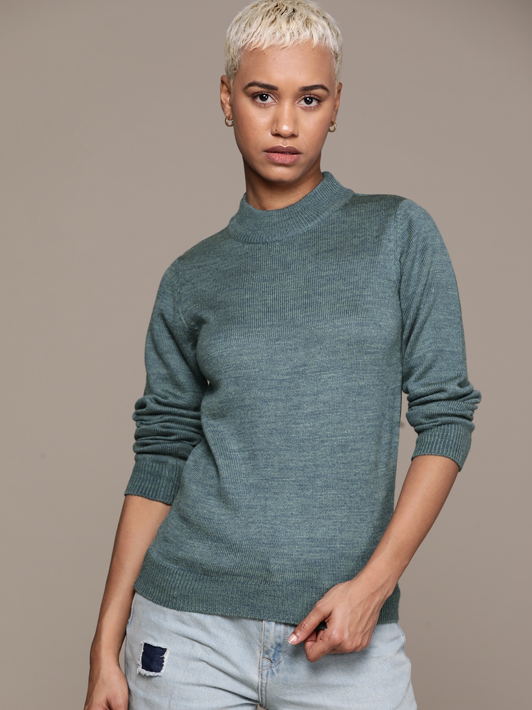 

Roadster High Neck Acrylic Pullover, Blue