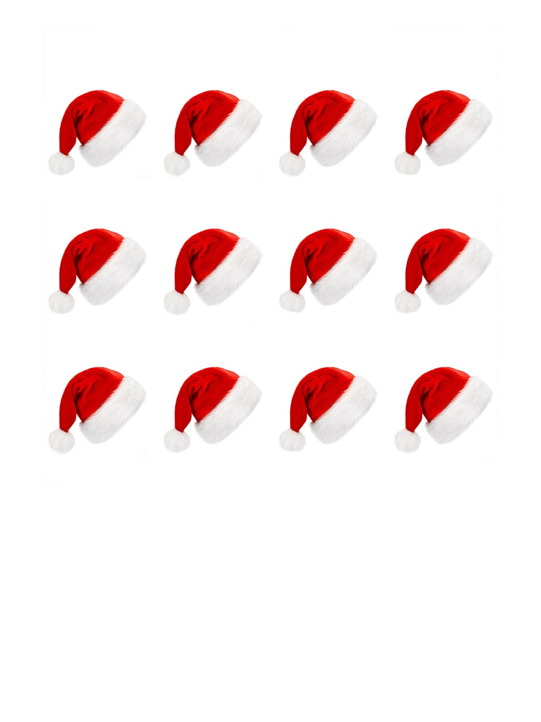 

eCraftIndia Red & White 12 Pieces Velvet Christmas Hats