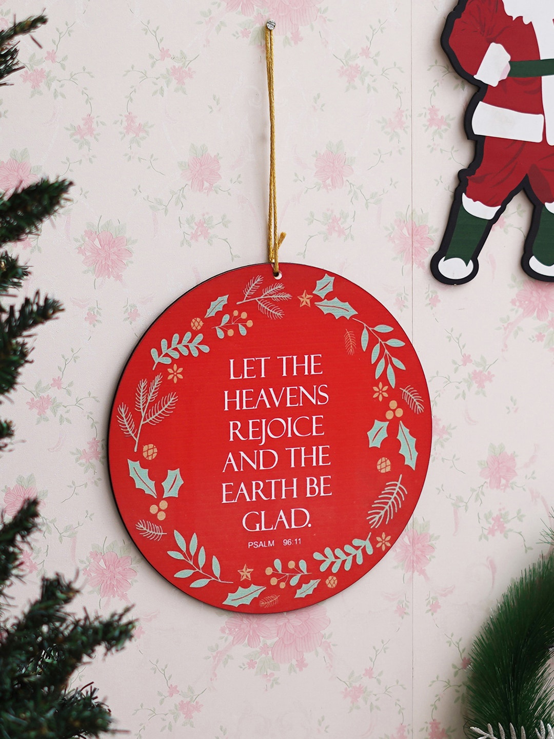

eCraftIndia Red & Green Printed Wall Hanging Festive Decor