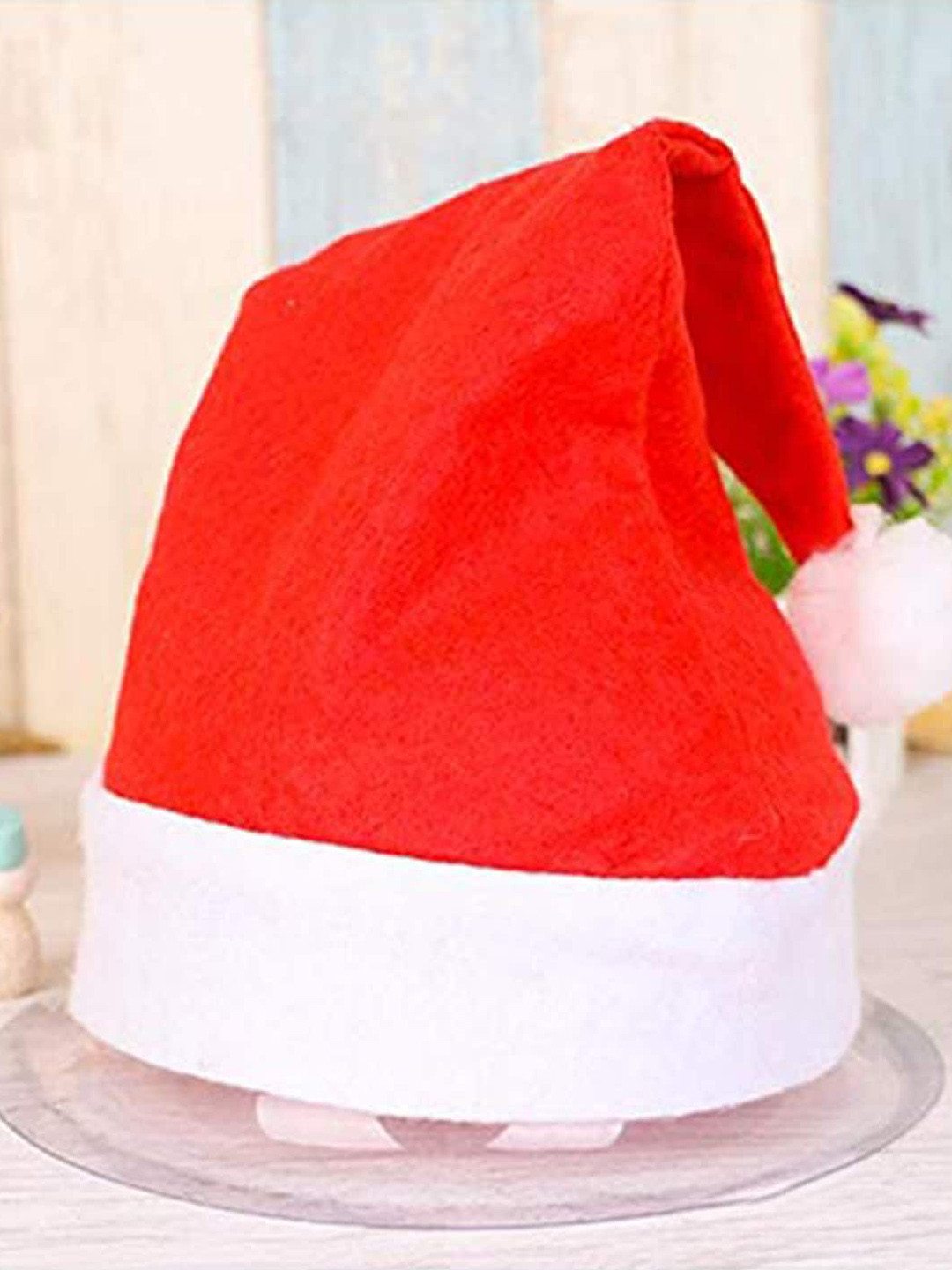 

eCraftIndia Red & White 24 Pieces Santa Claus Caps Festive Decor