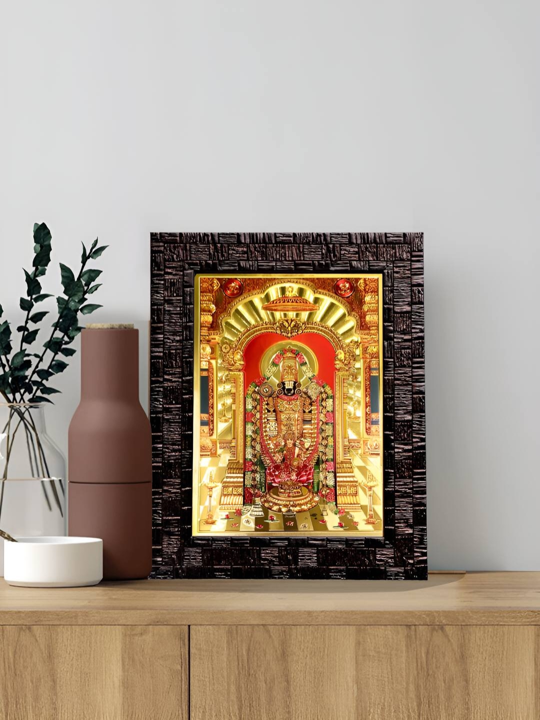 

Hawai Black & 24K Gold Plated Self Designed Wooden Rectangular Wall Photo Frame