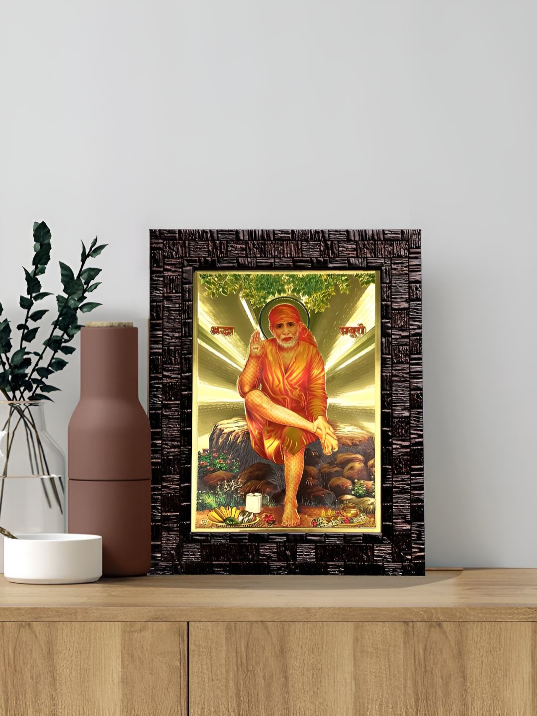 

Hawai Black & 24K Gold Plated Self Designed Wooden Rectangular Wall Photo Frame