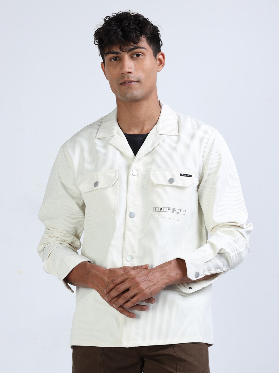 

FLY 69 Premium Oversized Long Sleeves Shackets, Off white