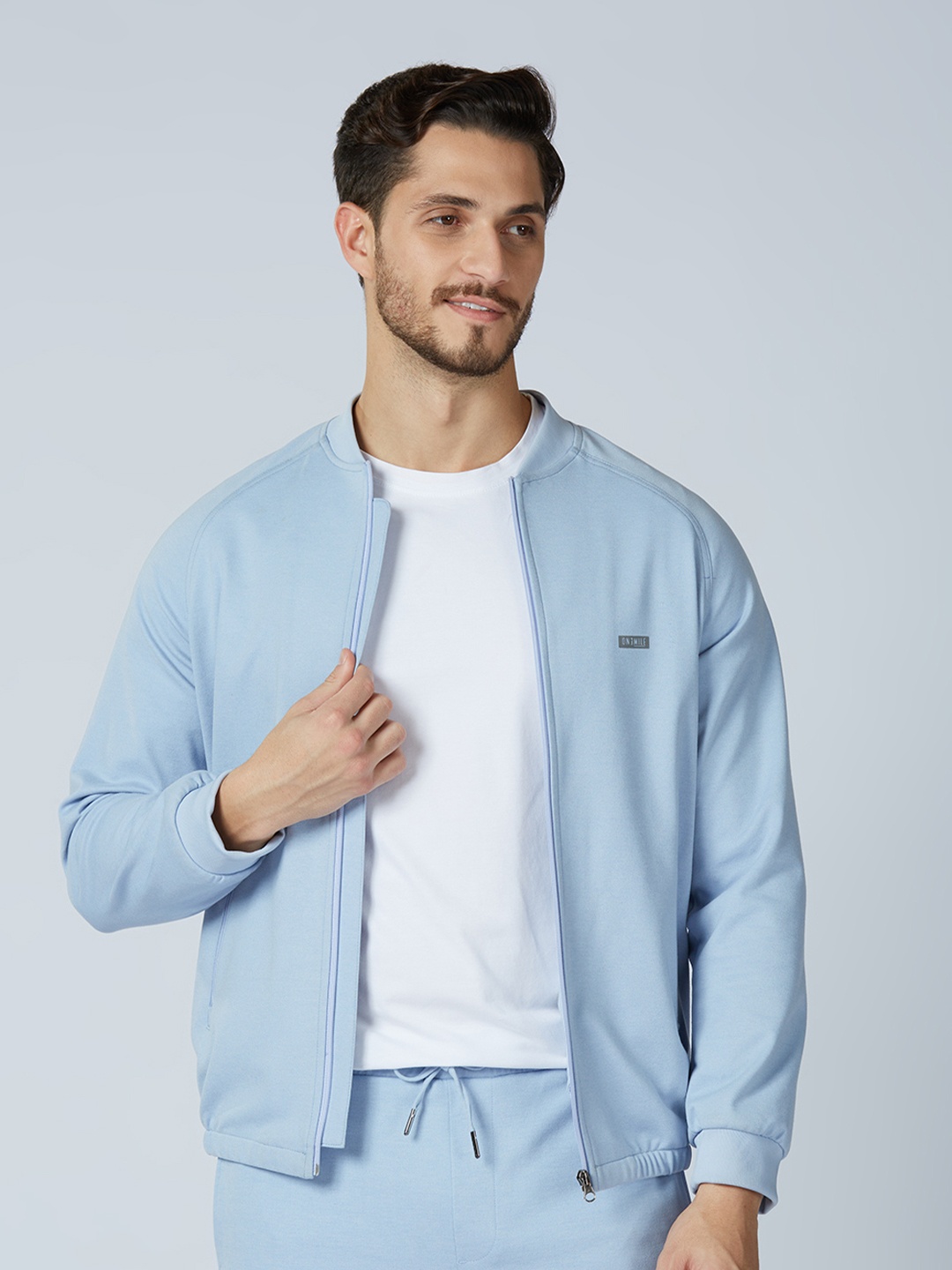 

ONEMILE Stand Collar Bomber Jacket, Blue