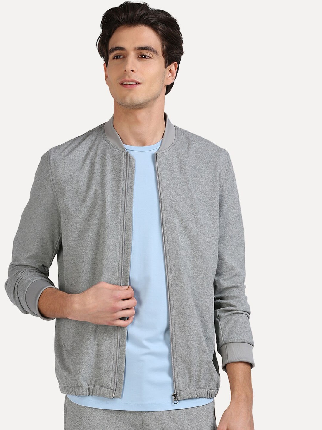 

ONEMILE Stand Collar Bomber Jacket, Grey