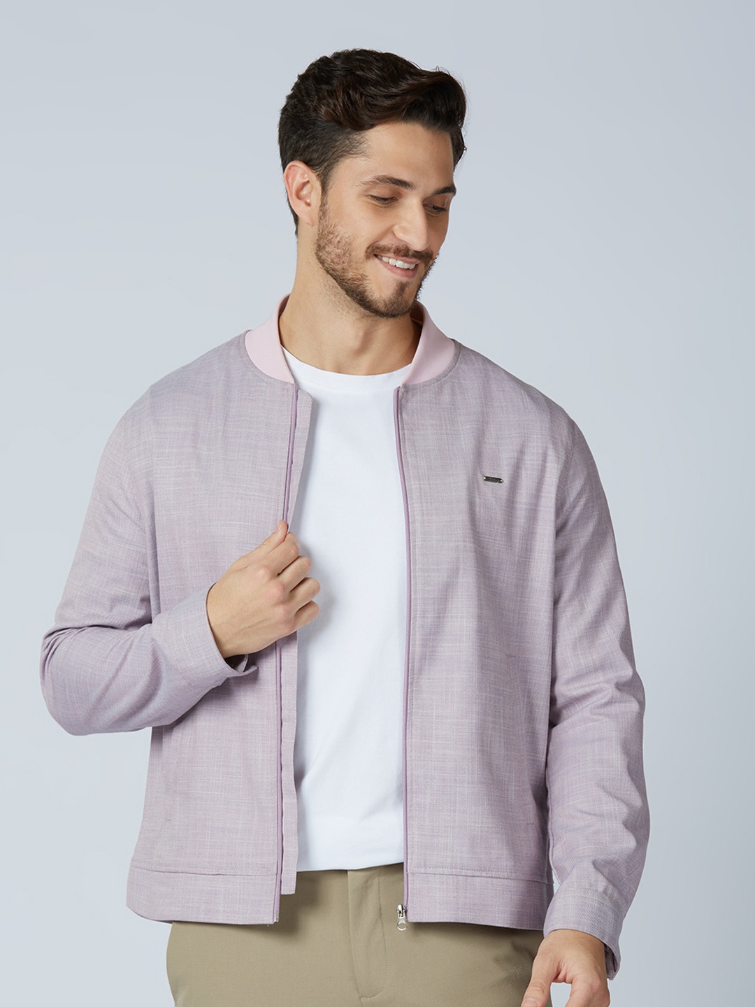 

ONEMILE Stand Collar Bomber Jacket, Pink