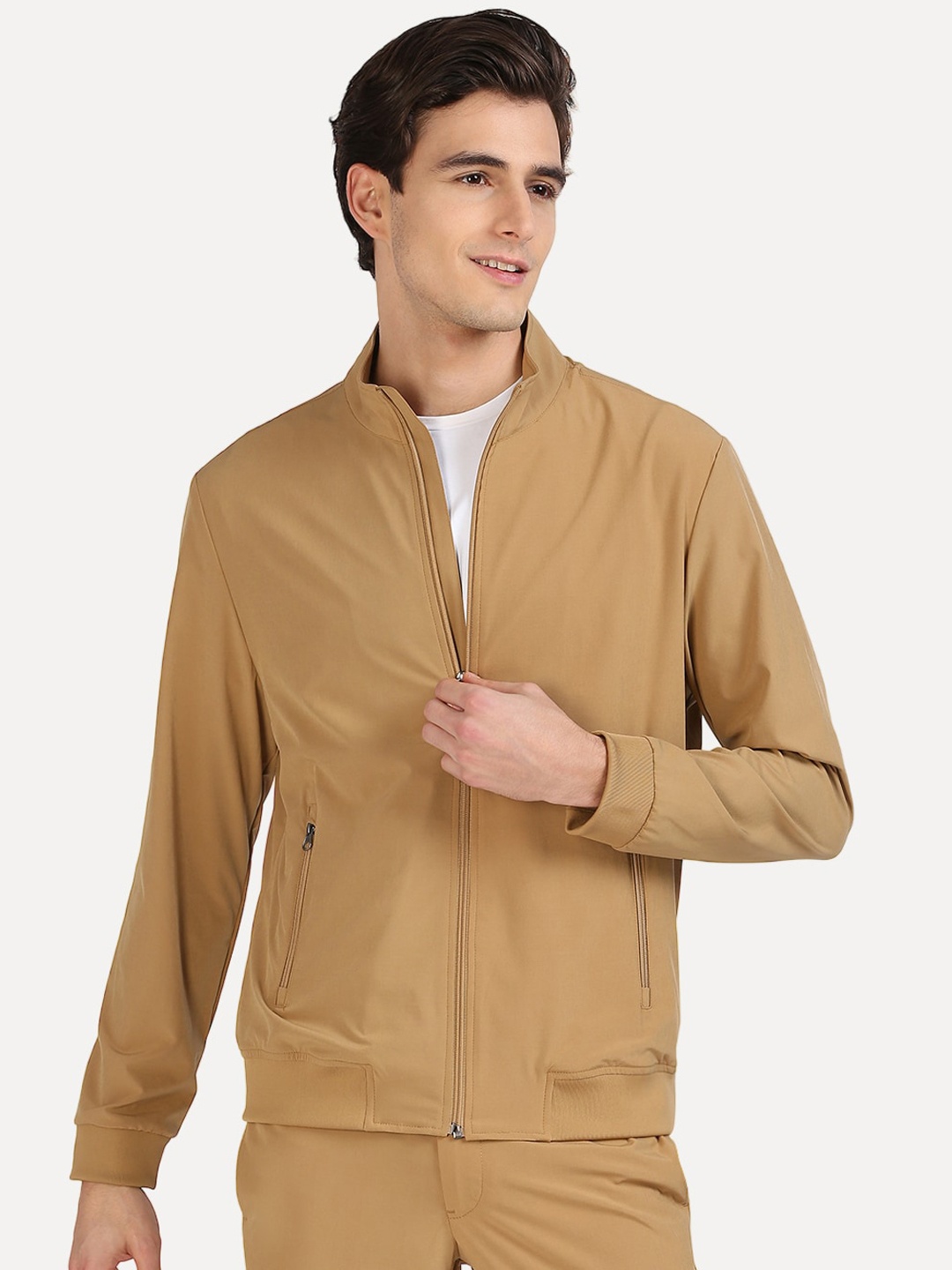 

ONEMILE Mock Collar Bomber Jacket, Brown