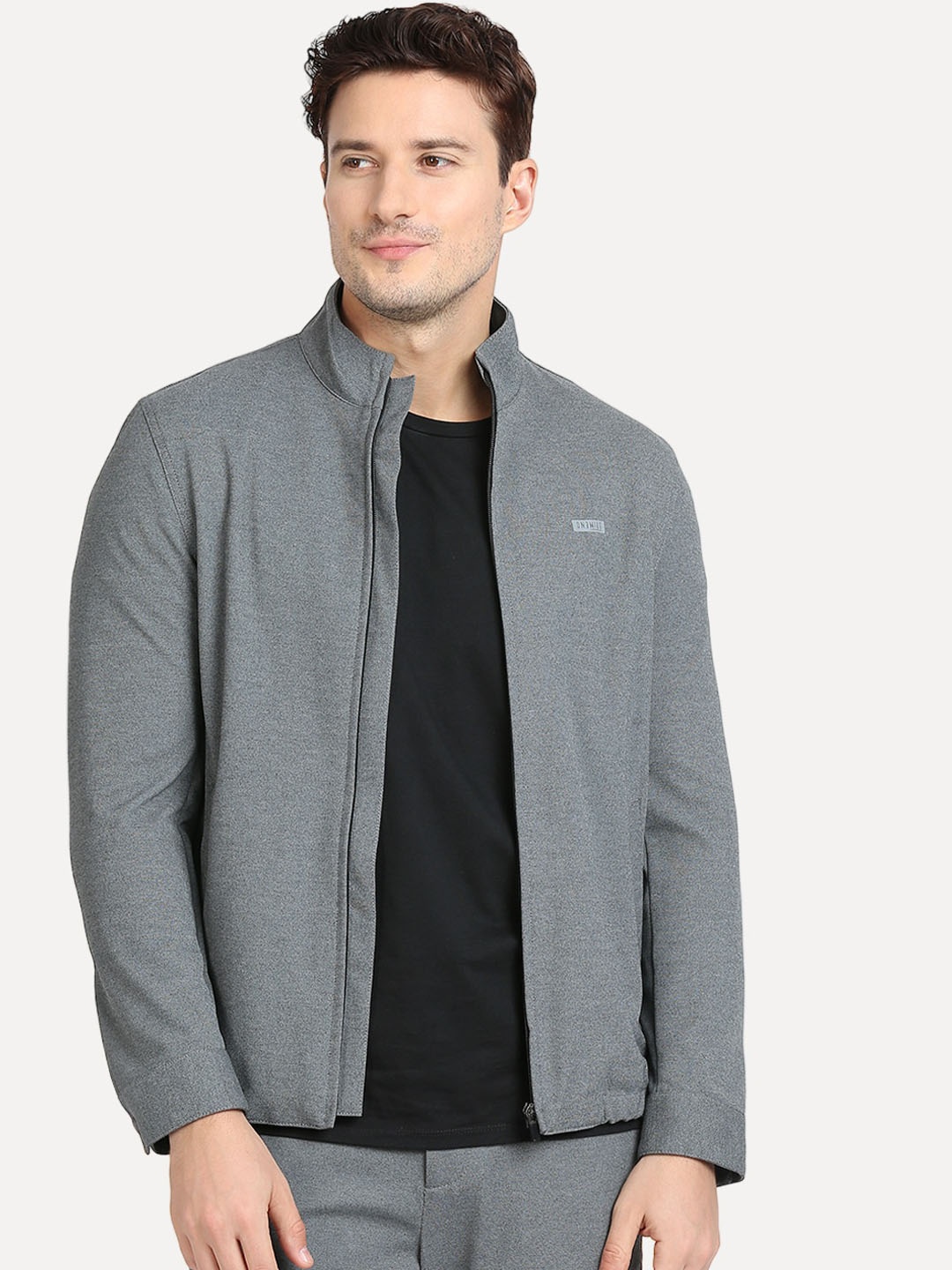 

ONEMILE Mock Collar Bomber Jacket, Grey