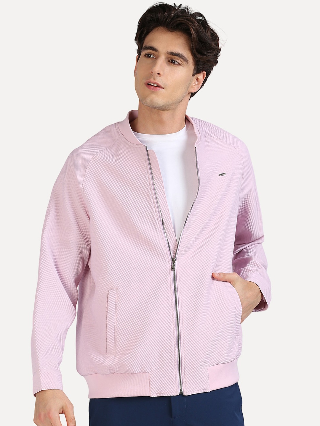 

ONEMILE Stand Collar Bomber Jacket, Pink