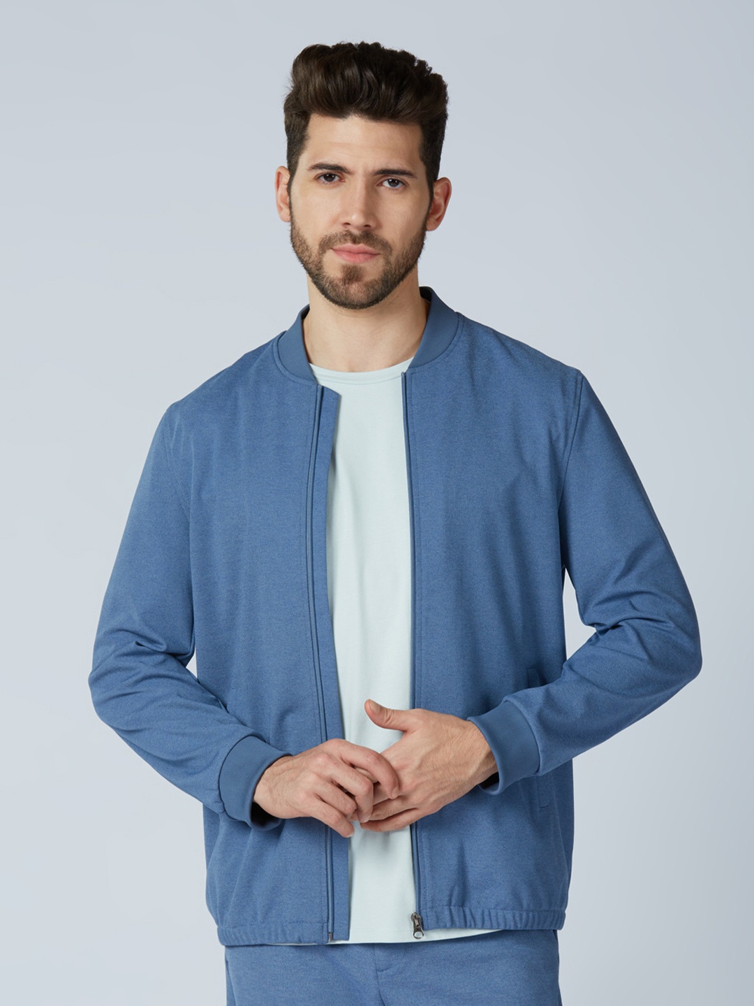 

ONEMILE Stand Collar Bomber Jacket, Blue