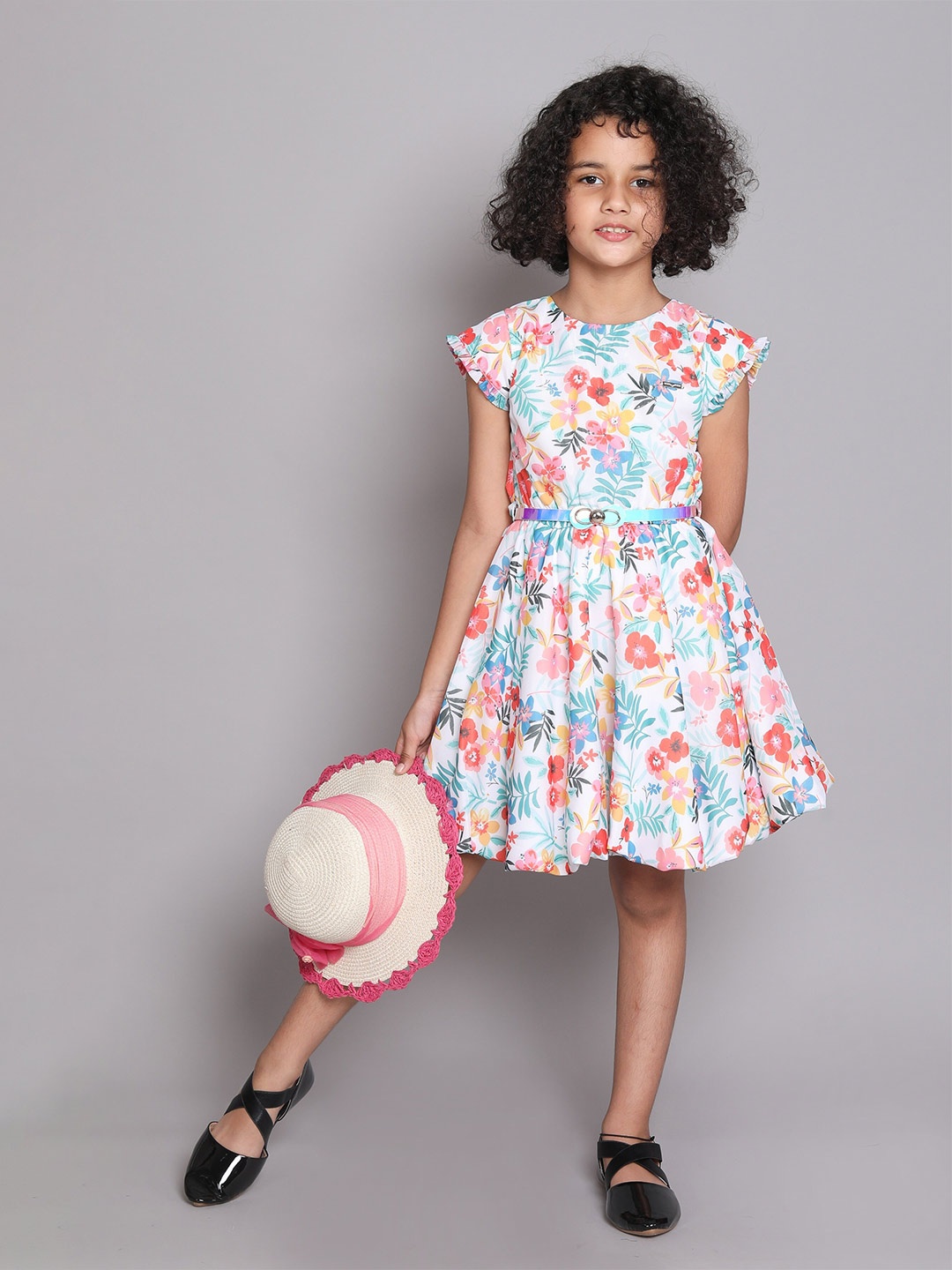 

The Magic Wand Floral Printed Fit & Flare Dress, White