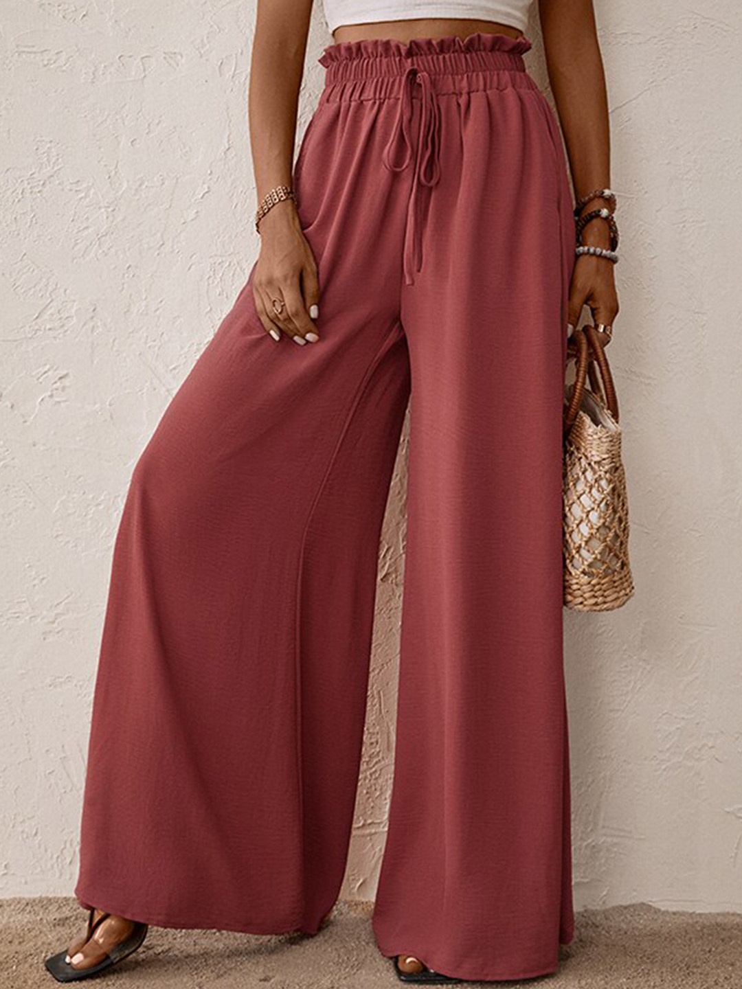 

StyleCast Women Rose Flared High-Rise Parallel Trousers