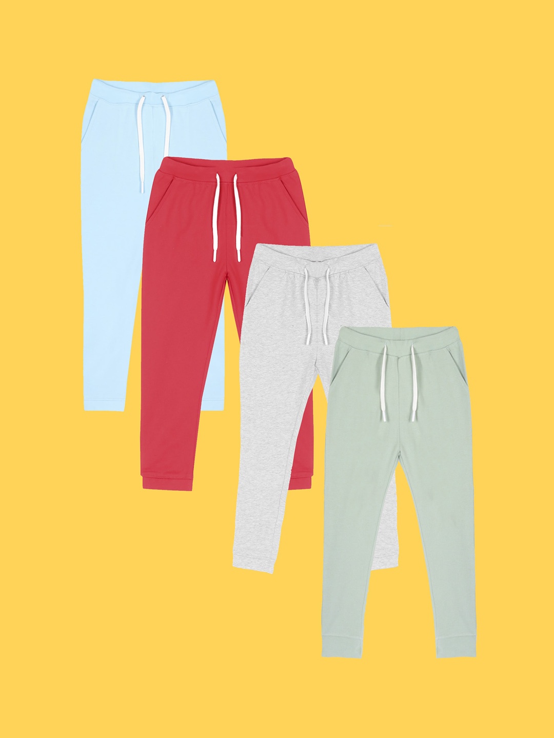 

Anthrilo Boys Pack Of 4 Relaxed Fleece Joggers, Beige