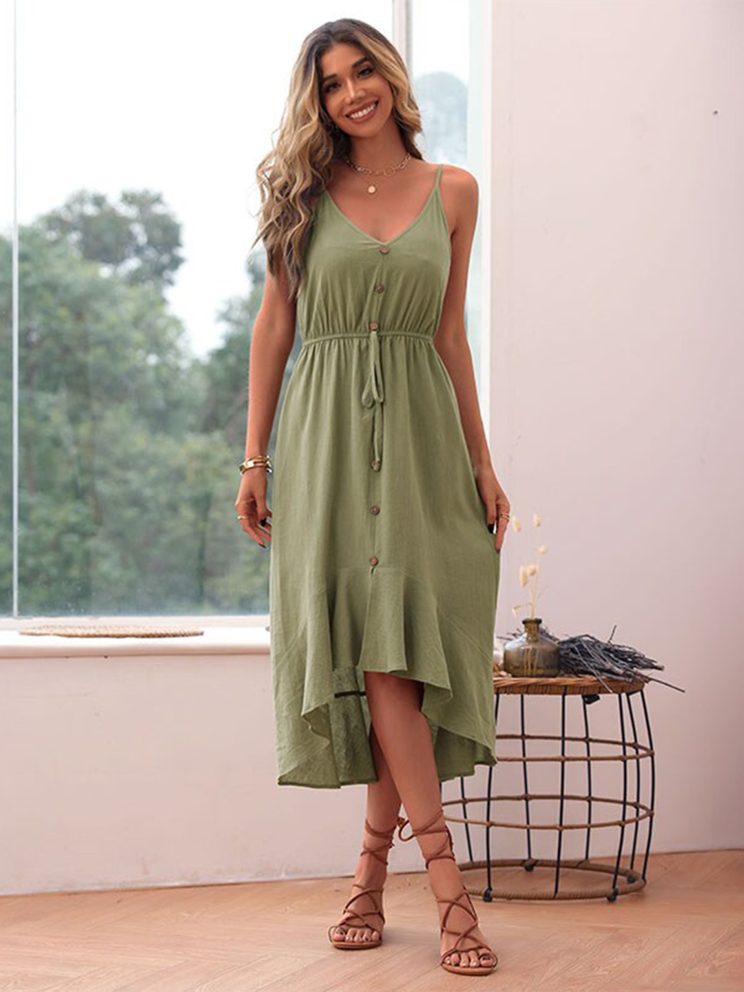 

StyleCast Green High-Low A-Line Dress