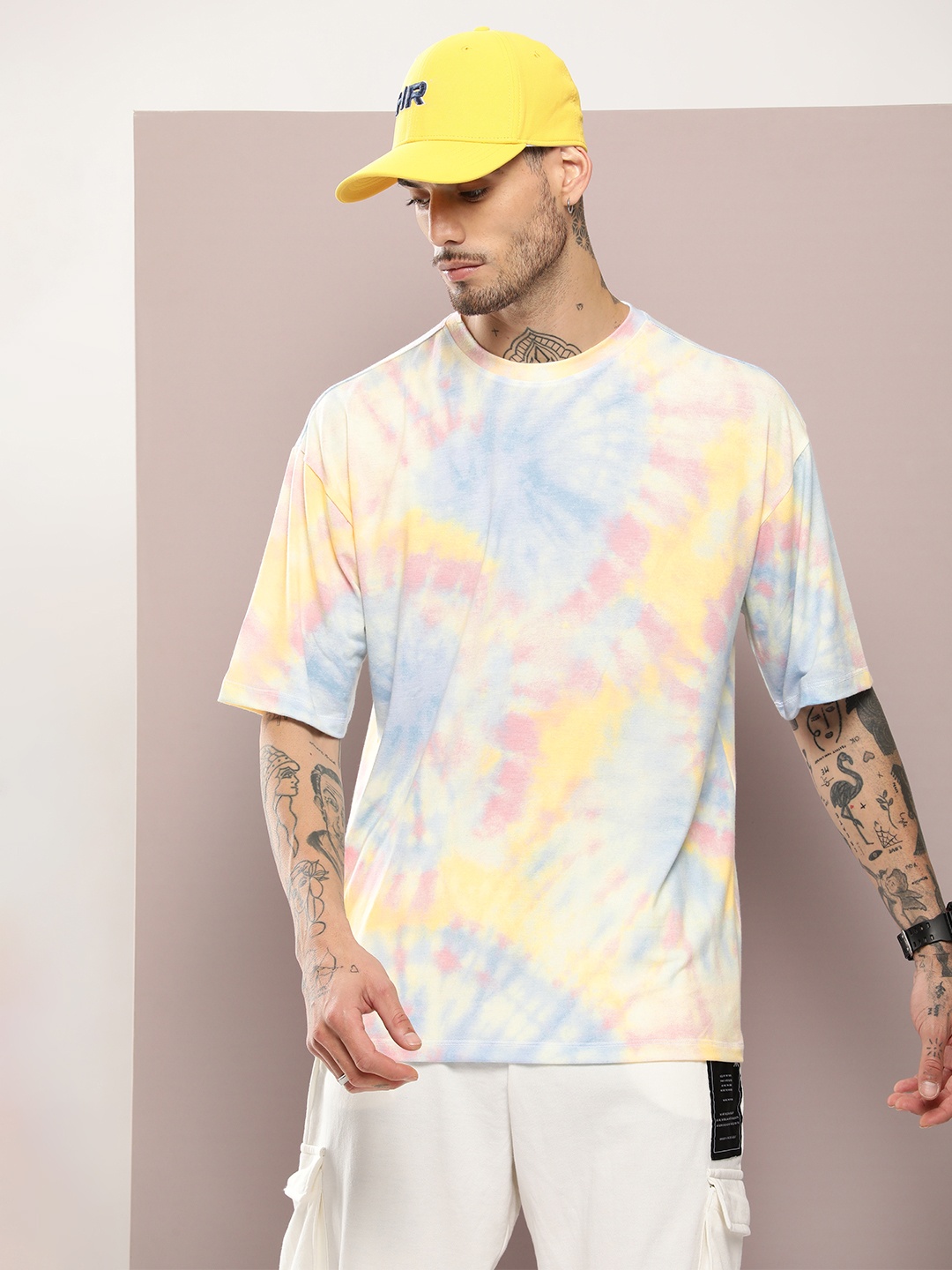 

Kook N Keech Men Tie & Dye Oversized T-shirt, Multi
