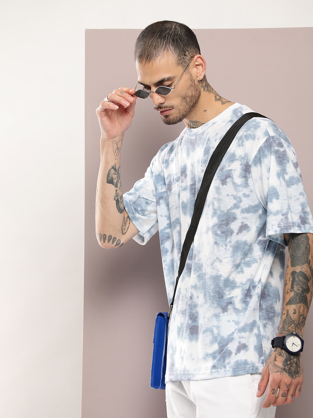 

Kook N Keech Men Tie & Dye Oversized T-shirt, White